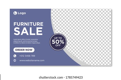 Modern furniture sale web banner banner template