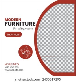 Modern furniture seals social media post templateModern furniture seals social media post template EPS mode