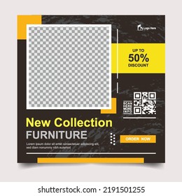 Modern furniture social media banner template