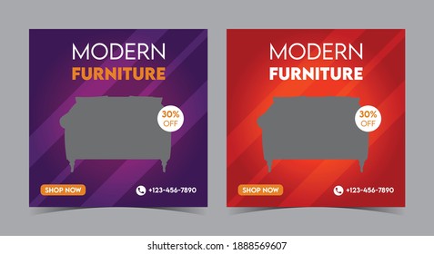 Modern Furniture social media post and flyer