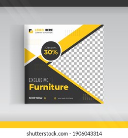 Modern furniture social media post template