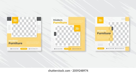 Modern Furniture social media post templates design