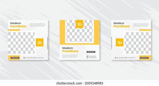 Modern Furniture social media post templates design