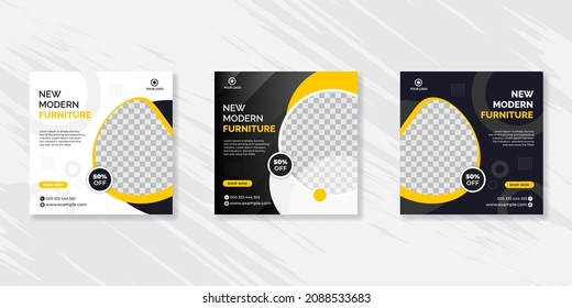 Modern Furniture social media post templates design