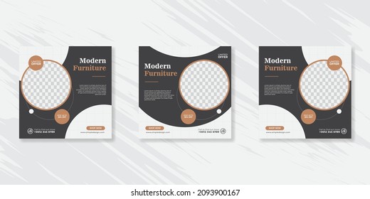 Modern Furniture social media post templates design