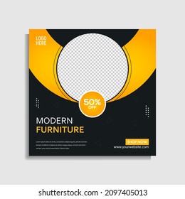 Modern furniture social media post banner template