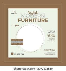 Modern furniture social media post template. furniture Instagram post template