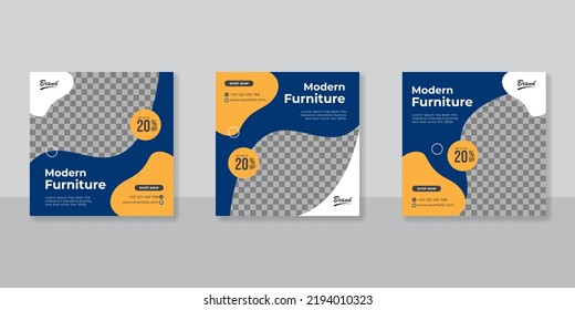 Modern Furniture social media post templates design