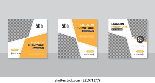 Modern Furniture social media post templates design