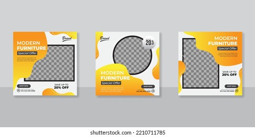 Modern Furniture social media post templates design