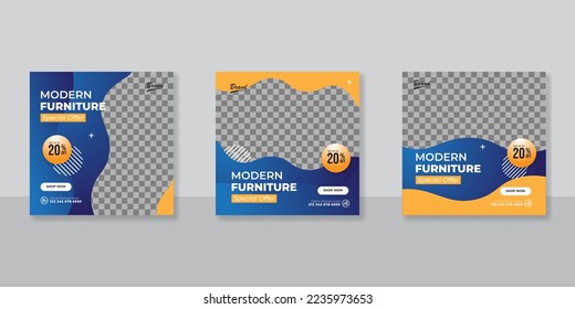 Modern Furniture social media post templates design