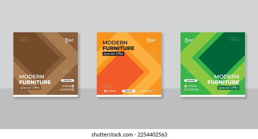 Modern Furniture social media post templates design