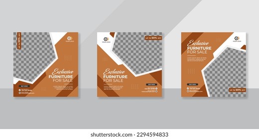 Modern Furniture social media post templates design