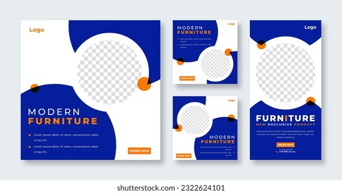Modern Furniture Social Media Post for Online Marketing Promotion Banner, Story and Web Internet Ads Flyer
