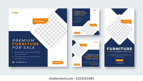 Modern Furniture Social Media Post for Online Marketing Promotion Banner, Story and Web Internet Ads Flyer