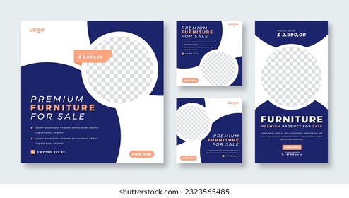 Modern Furniture Social Media Post for Online Marketing Promotion Banner, Story and Web Internet Ads Flyer