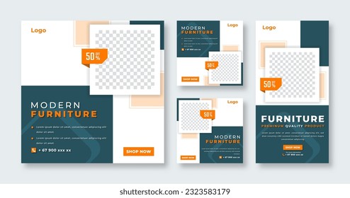 Modern Furniture Social Media Post for Online Marketing Promotion Banner, Story and Web Internet Ads Flyer