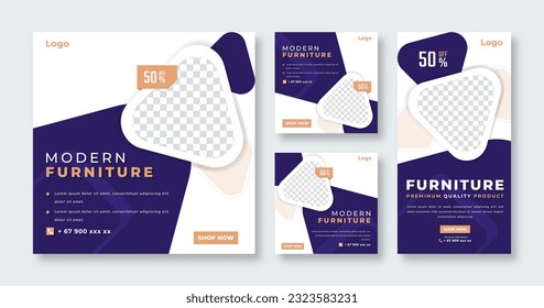 Modern Furniture Social Media Post for Online Marketing Promotion Banner, Story and Web Internet Ads Flyer