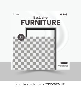 Modern Furniture Social Media Post Design Layout.