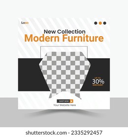 Modern Furniture Social Media Post Design Layout.