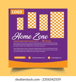 Modern furniture social media post banner design