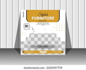 Modern furniture social media post template.