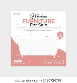 Modern furniture social media post design template