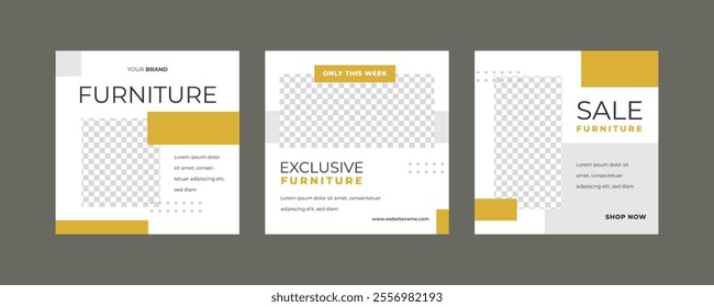 Modern furniture social media post template