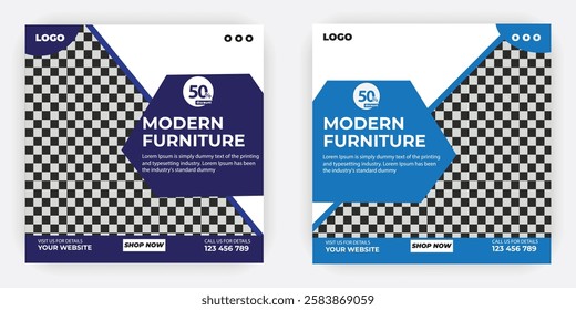 Modern furniture square flyer design