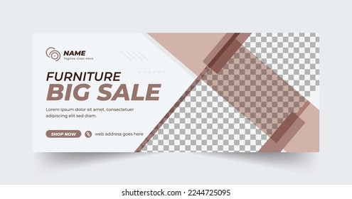 Modern furniture web banner and social media banner design	
