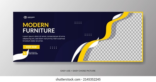 Modern furniture web banner template