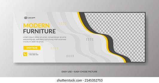 Modern furniture web banner template