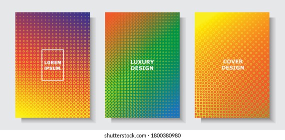 modern future set cover design colorful gradation style design vector background