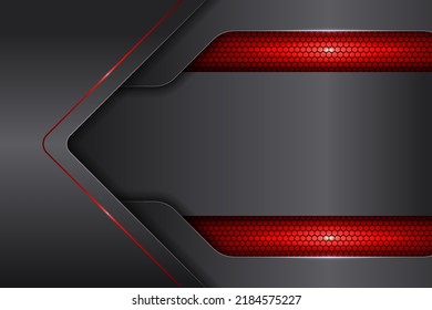 Moderne futuristische 3D-Overlap-Silver Premium-Technologie mit glänzendem rotem Hintergrund