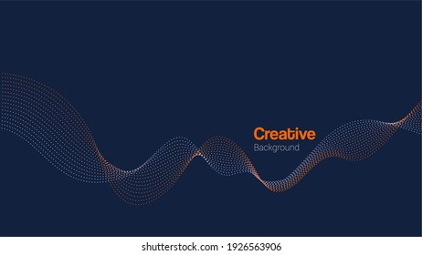 Modern futuristic abstract dots wave vector illustration background. Dynamic dots particle vector illustration wallpaper. Digital frequency track equalizer. Stylized line art background. Vector design