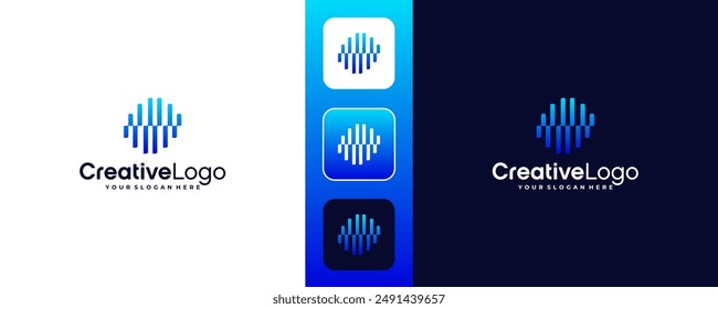 Modern futuristic abstract geometric lines O letter initial logo template