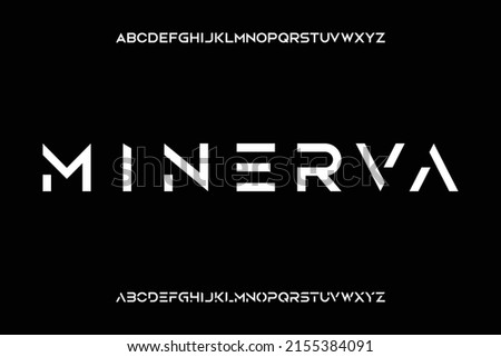 Modern futuristic alphabets display font with alternates