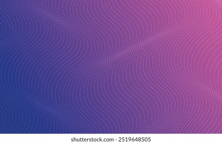 Fondo futurista moderno con un gradiente de tonos azules y púrpuras con un patrón de ondas punteadas. Ideal para temas de diseño tecnológico, digital y contemporáneo.