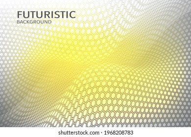Modern futuristic background with hexagonal net