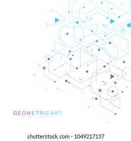 Fondo futurista moderno del patrón científico hexagonal. Fondo abstracto virtual con partícula, estructura molécula para medicina, tecnología, química, ciencia. Vector de redes sociales