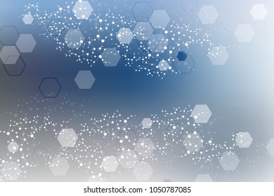 Modern futuristic background of the scientific hexagonal pattern. Virtual abstract background with particle, molecule structure for medical, technology, chemistry, science. Social network vector