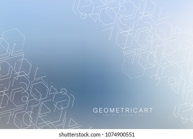 Modern futuristic background of the scientific hexagonal pattern. Virtual abstract background with particle, molecule structure for medical, technology, chemistry, science. Social network vector