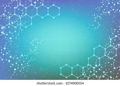 Modern futuristic background of the scientific hexagonal pattern. Virtual abstract background with particle, molecule structure for medical, technology, chemistry, science. Social network vector