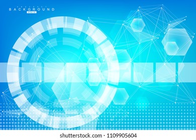 Modern futuristic background of the scientific hexagonal pattern. Virtual abstract background with particle, molecule structure for medical, technology, chemistry, science. Social network vector