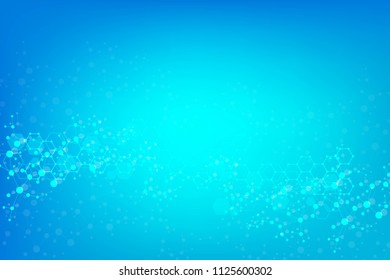 Modern futuristic background of the scientific hexagonal pattern. Virtual abstract background with particle, molecule structure for medical, technology, chemistry, science. Social network vector