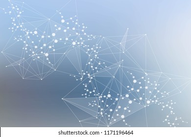 Modern futuristic background of the scientific hexagonal pattern. Virtual abstract background with particle, molecule structure for medical, technology, chemistry, science. Social network vector.