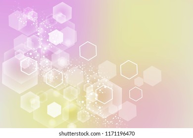 Modern futuristic background of the scientific hexagonal pattern. Virtual abstract background with particle, molecule structure for medical, technology, chemistry, science. Social network vector.