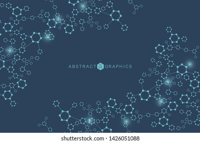 Modern futuristic background of the scientific hexagonal pattern. Virtual abstract background with particle, molecule structure for medical, technology, chemistry, science. Social network vector