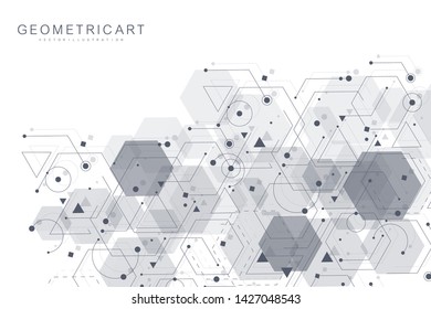 Modern futuristic background of the scientific hexagonal pattern. Virtual abstract background with particle, molecule structure for medical, technology, chemistry, science. Social network vector