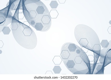 Modern futuristic background of the scientific hexagonal pattern. Virtual abstract background with particle, molecule structure for medical, technology, chemistry, science. Social network vector